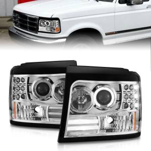 Anzo USA - 111183 | Anzo USA Projector Headlights w/ Halo Chrome (1992-1996 F150, Bronco | 1992-1998 F250, F350) - Image 6