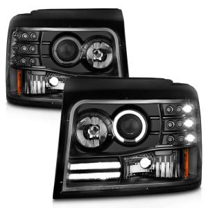 Anzo USA - 111184 | Anzo USA Projector Headlights w/ Halo Black (1992-1996 F150, Bronco | 1992-1998 F250, F350) - Image 2