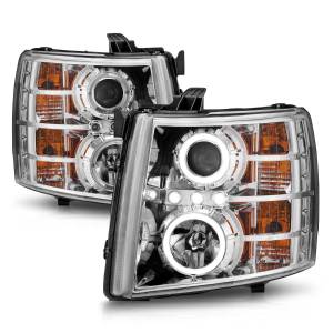 Anzo USA - 111199 | Anzo USA Projector Headlights w/ Halo Chrome (2007-2013 Silverado 1500 | 2007-2014 Silverado 2500 HD, 3500 HD) - Image 2