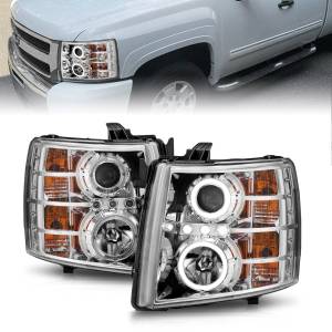 Anzo USA - 111199 | Anzo USA Projector Headlights w/ Halo Chrome (2007-2013 Silverado 1500 | 2007-2014 Silverado 2500 HD, 3500 HD) - Image 6