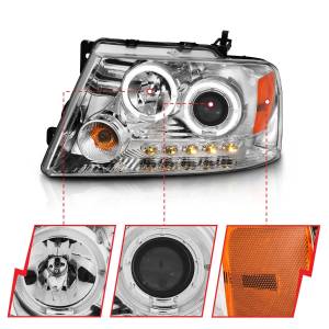 Anzo USA - 111203 | Anzo USA Projector Headlights w/ Halo & LED Chrome (2004-2008 F150 | 2006-2008 Marlk LT) - Image 3