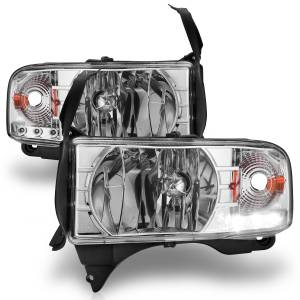 111206 | Anzo USA Crystal Headlights Chrome w/ LED (1994-2001 Ram 1500 | 1994-2002 Ram 2500, 3500)