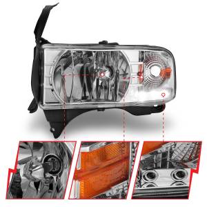 Anzo USA - 111206 | Anzo USA Crystal Headlights Chrome w/ LED (1994-2001 Ram 1500 | 1994-2002 Ram 2500, 3500) - Image 2
