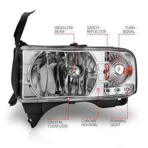 Anzo USA - 111206 | Anzo USA Crystal Headlights Chrome w/ LED (1994-2001 Ram 1500 | 1994-2002 Ram 2500, 3500) - Image 3