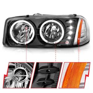 Anzo USA - 111207 | Anzo USA Crystal Headlights w/ Halo Black (1999-2006 Sierra 1500, 2500, 3500 | 2000-2006 Yukon) - Image 2