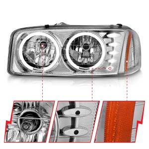 Anzo USA - 111208 | Anzo USA Crystal Headlights w/ Halo Chrome (1999-2006 Sierra 1500, 2500, 3500 | 2000-2006 Yukon) - Image 2