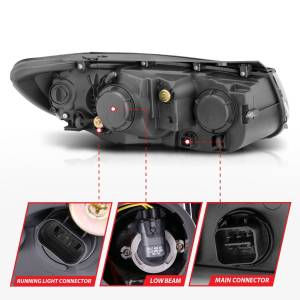 Anzo USA - 111237 | Anzo USA Projector Headlights w/ LED Black (2007-2012 Sante Fe) - Image 4