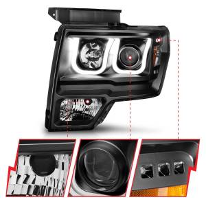 111263 | Anso USA Projector Headlights w/ U-Bar Black (2009-2014 F150)