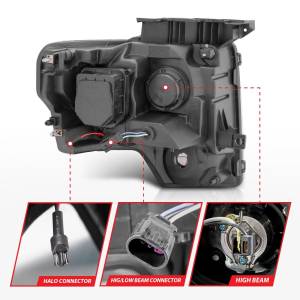 Anzo USA - 111263 | Anso USA Projector Headlights w/ U-Bar Black (2009-2014 F150) - Image 4