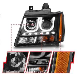 Anzo USA - 111273 | Anzo USA Projector Headlights w/ U-Bar Black (2007-2013 Avalanche | 2007-2014 Suburban, Tahoe) - Image 2