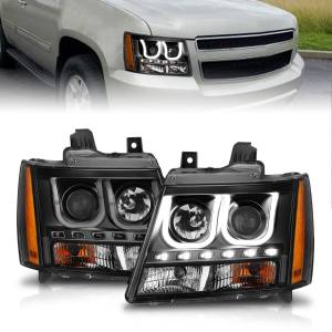 Anzo USA - 111273 | Anzo USA Projector Headlights w/ U-Bar Black (2007-2013 Avalanche | 2007-2014 Suburban, Tahoe) - Image 6