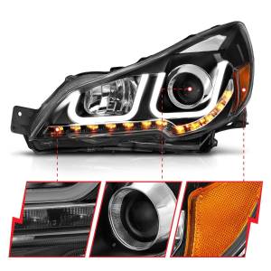 111285 | Anzo USA Projector Headlights w/ U-Bar Black (2010-2023 Outback, Legacy)