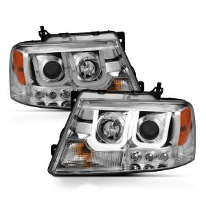 111287 | Anzo USA Projector Headlights w/ U-Bar Chrome (2004-2008 F150 | 2006-2008 Mark LT)