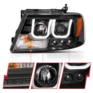 Anzo USA - 111288 | Anzo USA Projector Headlights w/ U-Bar Black (2004-2008 F150 | 2006-2008 Mark LT) - Image 2