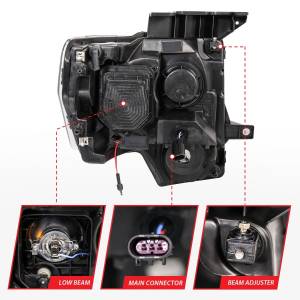 Anzo USA - 111298 | Anzo USA Projector Headlights w/ RX Halo Black (2009-2014 F150) - Image 4