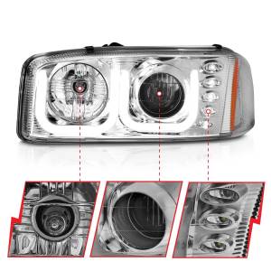 Anzo USA - 111304 | Anzo USA Projector Headlights w/ U-Bar Chrome (1999-2006 Sierra 1500, 2500, 3500 | 2000-2006 Yukon) - Image 2