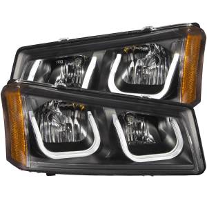 Anzo USA - 111312 | Anzo USA Projector Headlights w/ U-Bar Black (2003-2006 Avalanche | 2003-2006 Silverado 1500, 2500 HD, 3500 HD) - Image 1