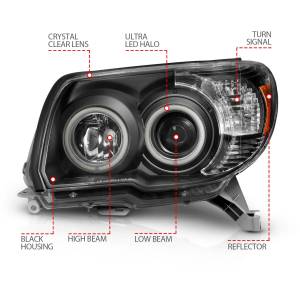 Anzo USA - 111320 | Anzo USA Projector Headlights w/ Halo Black (2006-2009 4 Runner) - Image 3