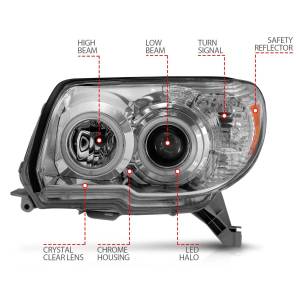 Anzo USA - 111321 | Anzo USA Projector Headlights w/ Halo Chrome (2006-2009 4 Runner) - Image 4