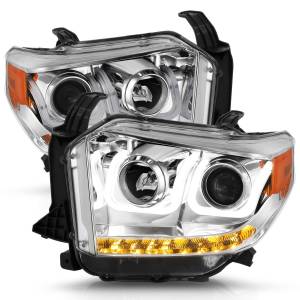 Anzo USA - 111327 | Anzo USA Projector Headlights w/ U-Bar Chrome w/ DRL (2014-2021 Tundra) - Image 1