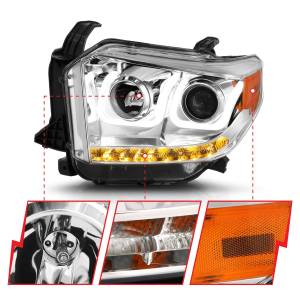 Anzo USA - 111327 | Anzo USA Projector Headlights w/ U-Bar Chrome w/ DRL (2014-2021 Tundra) - Image 4