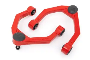 80001RED | Rough Country Forged Upper Control Arms Aluminum For Nissan Titan XD 4WD | 2016-2024 | OE Upgrade | Red