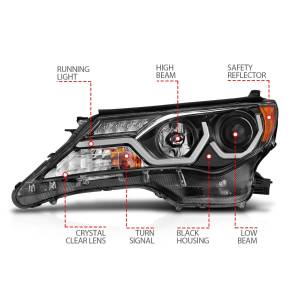 Anzo USA - 111332 | Anzo USA Projector Headlights w/ Plank Style Black (2013-2015 Rav4) - Image 3