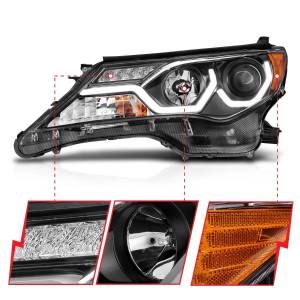 Anzo USA - 111332 | Anzo USA Projector Headlights w/ Plank Style Black (2013-2015 Rav4) - Image 4