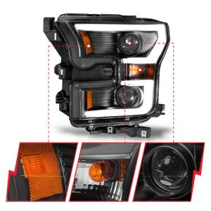 Anzo USA - 111347 | Anzo USA Projector Headlights Plank Style Black (2015-2017 F150 Pickup) - Image 1