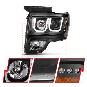 Anzo USA - 111351 | Anzo Projector Headlights w/ U-Bar Black (2009-2014 F150 Pickup) - Image 2