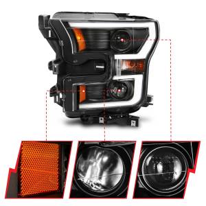 Anzo USA - 111357 | Anzo USA Projector Headlights w/ Plank Style Switchback Black (2015-2017 F150 Pickup) - Image 3