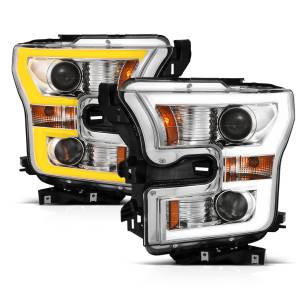 Anzo USA - 111358 | Anzo USA Projector Headlights w/ Plank Style Switchback Chrome (2015-2017 F150 Pickup) - Image 1