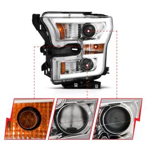 Anzo USA - 111358 | Anzo USA Projector Headlights w/ Plank Style Switchback Chrome (2015-2017 F150 Pickup) - Image 2