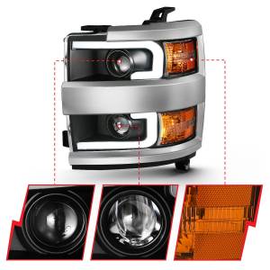 Anzo USA - 111359 | Anzo USA Projector Headlights w/ Plank Style Black (2015-2019 Silverado 2500 HD, 3500 HD) - Image 2