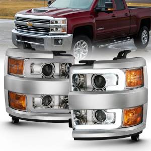 Anzo USA - 111360 | Anzo USA Projector Headlights w/ Plank Style Chrome (2015-2019 Silverado 2500 HD, 3500 HD) - Image 6