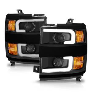 Anzo USA - 111363 | Anzo USA Projector Headlights w/ Plank Style Black (2015-2019 Silverado 2500 HD, 3500 HD) - Image 2