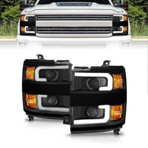 Anzo USA - 111363 | Anzo USA Projector Headlights w/ Plank Style Black (2015-2019 Silverado 2500 HD, 3500 HD) - Image 6