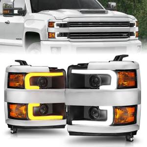 Anzo USA - 111365 | Anzo USA Projector Headlights w/ Switchback Black w/Chrome Trim (2015-2019 Silverado 2500 HD, 3500 HD) - Image 6