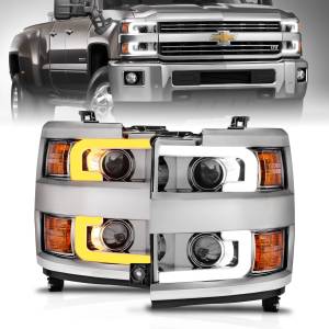 Anzo USA - 111366 | Anzo USA Projector Headlights w/ Switchback Chrome w/ Chrome Trim (2015-2019 Silverado 2500 HD, 3500 HD) - Image 6