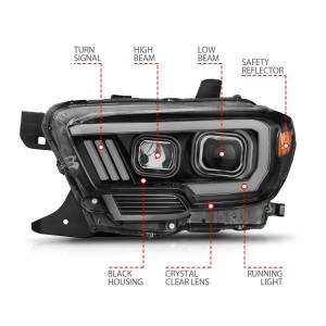 Anzo USA - 111377 | Anzo USA Projector Headlights Plank Style Black (2016-2023 Tacoma) - Image 3