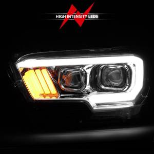 Anzo USA - 111378 | Anzo USA Projector Headlights Plank Style Chrome (2016-2023 Tacoma) - Image 5