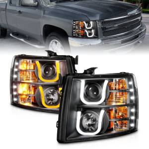 Anzo USA - 111384 | Anzo USA Projector Headlights U-Bar w/ Switchback Black (2007-2013 Silverado 1500 | 2007-2014 Silverado 2500 HD, 3500 HD) - Image 6