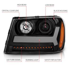 Anzo USA - 111390 | Anzo USA Projector Headlights Light Bar Style Black (2006-2009 Trailblazer) - Image 3