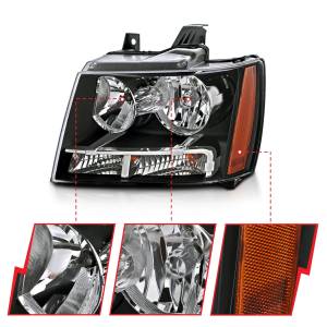 Anzo USA - 111392 | Anzo USA Crystal Headlights Black (2007-2013 Avalanche, | 2007-2014 Suburban, Tahoe) - Image 2