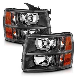 111393 | Anzo USA Crystal Headlights Black (2007-2013 Silverado 1500 | 2007-2014 Silverado 2500 HD, 3500 HD)