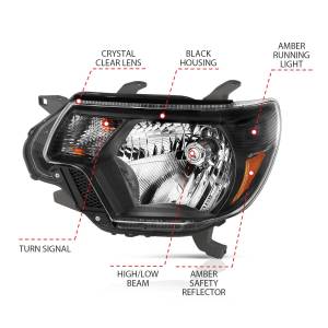 Anzo USA - 111395 | Anzo USA Crystal Headlights Black (2012-2015 Tacoma) - Image 4