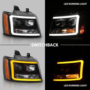 Anzo USA - 111402 | Anzo USA Projector Headlights Plank Style w/ Switchback Black (2007-2013 Avalanche | 2007-2014 Suburban, Tahoe) - Image 5