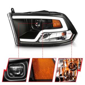 Anzo USA - 111404 | Anzo USA Projector Headlights Plank Style Black (2009-2018 Ram 1500 | 2010-2018 Ram 2500, 3500) - Image 2