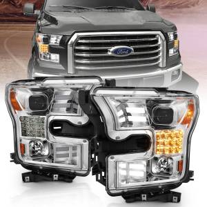 Anzo USA - 111409 | Anzo USA Projector Headlights Plank Style Design Chrome w/ Sequential Turn Signal (2015-2017 F150 Pickup) - Image 7