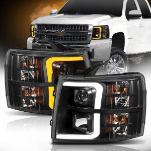 Anzo USA - 111410 | Anzo USA Projector Headlights Plank Style w/ Switchback Black (2007-2013 Silverado 1500 | 2007-2014 Silverado 2500 HD, 3500 HD) - Image 6